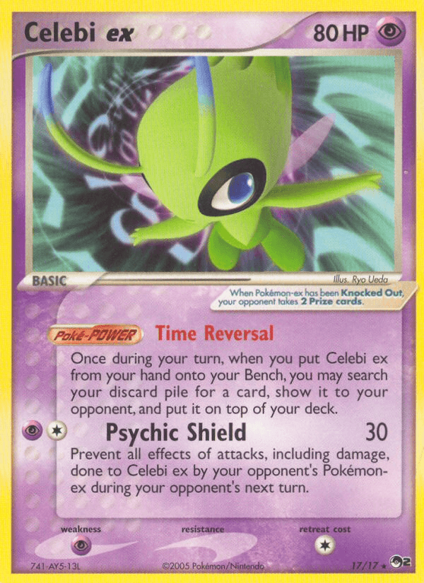 Celebi ex #17 from POP Series 2 — recent eBay sold price: $74.41