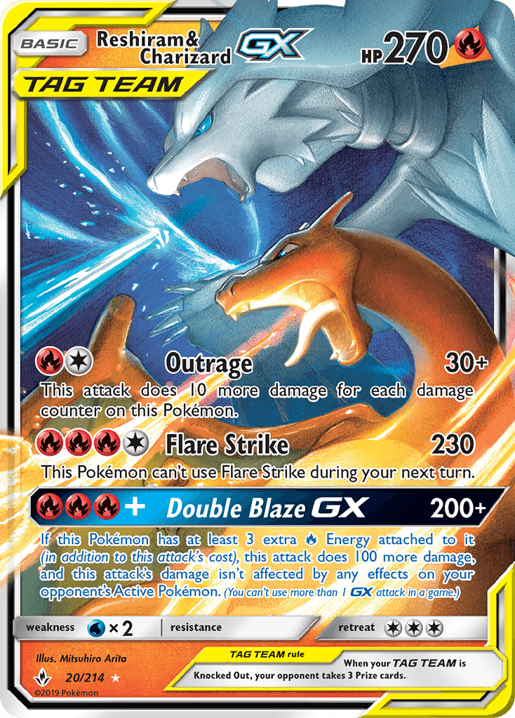 Reshiram & Charizard-GX card