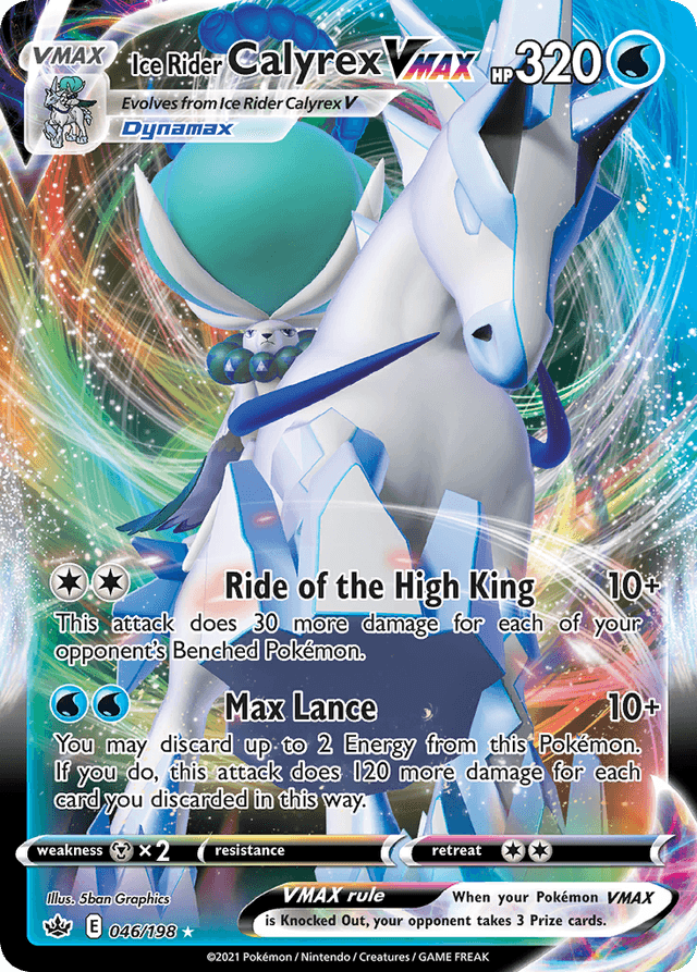 Ice Rider Calyrex VMAX #46 from Chilling Reign — recent eBay sold price: $1.25