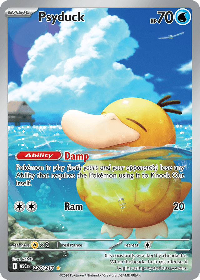 Psyduck #226 from Ascended Heroes — recent eBay sold price: $93.00