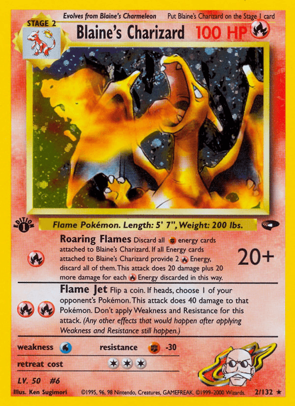 Blaine's Charizard #2 from Gym Challenge — recent eBay sold price: $549.99