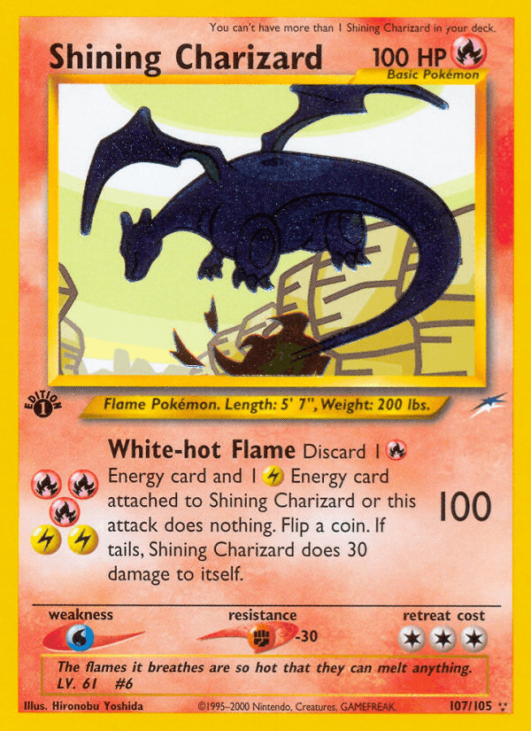 Shining Charizard #107 from Neo Destiny — recent eBay sold price: $0.00