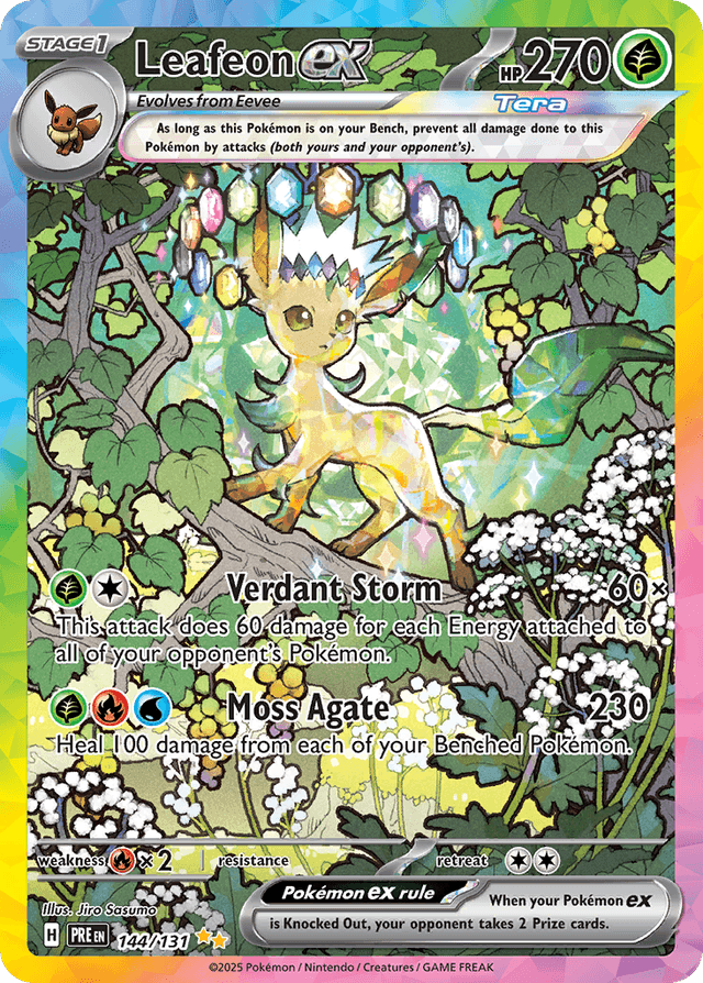 Leafeon ex #144 from Prismatic Evolutions — recent eBay sold price: $302.50