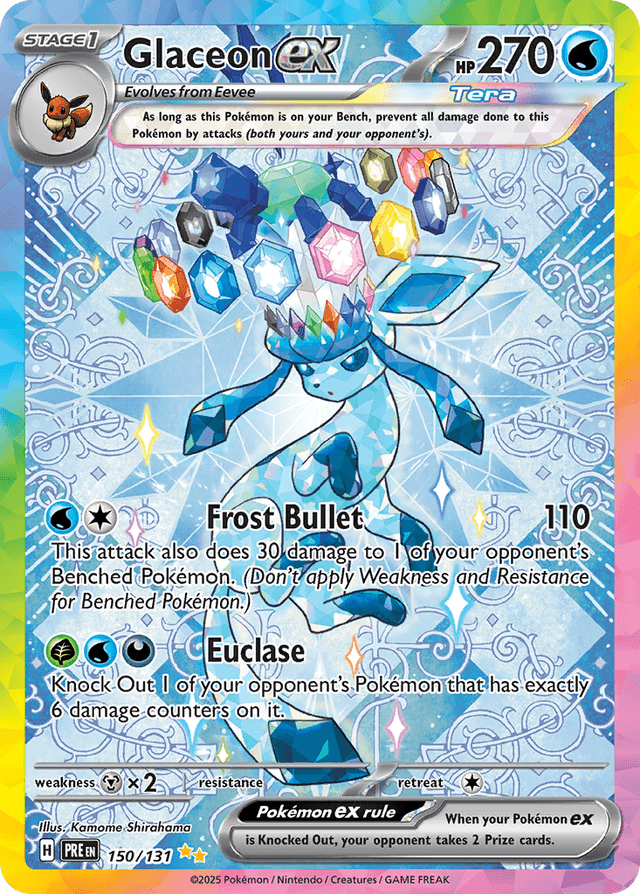 Glaceon ex #150 from Prismatic Evolutions, recent eBay sold price: $244.08
