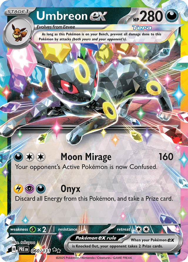 Umbreon ex #60 from Prismatic Evolutions — recent eBay sold price: $8.00